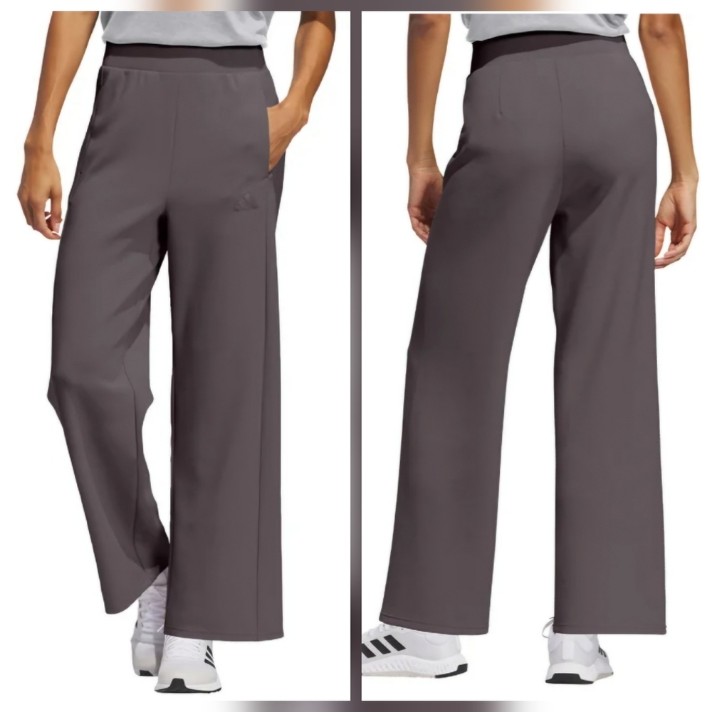 adidas Wide Leg Pants in Dark Gray